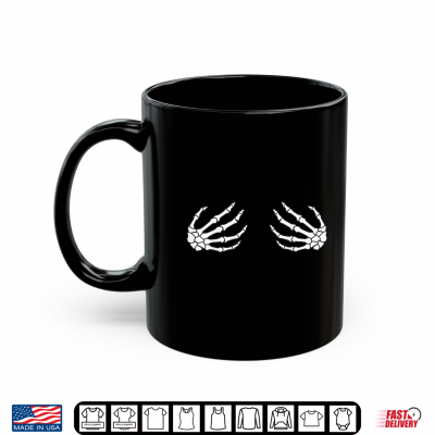 Mug Halloween Womens Boob Skeleton Hand Shirt
