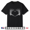 Skeleton Hands Heart Sign Retro Halloween Costume Women Girl Shirt
