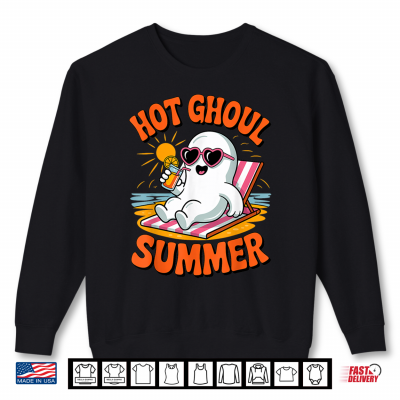 Sweatshirt Spooky Hot Ghost Happy Summerween Summer Beach Toddler Kids Shirt