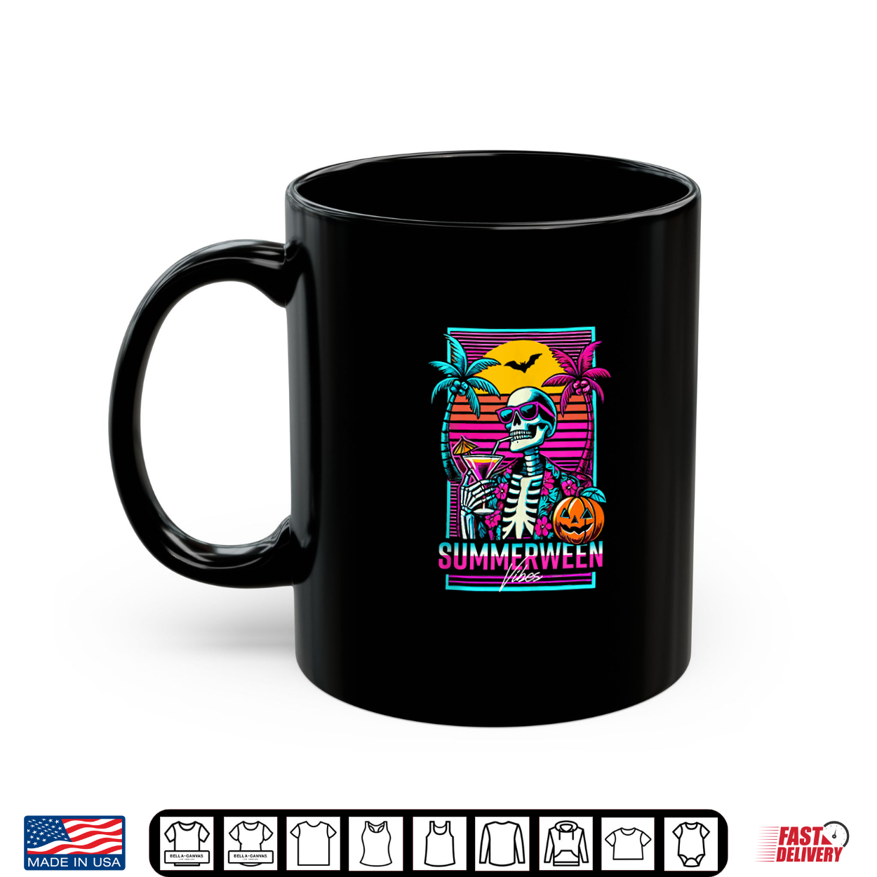 Summerween Vibes Beach Party Skeleton 80S Vaporwave Funny Shirt
