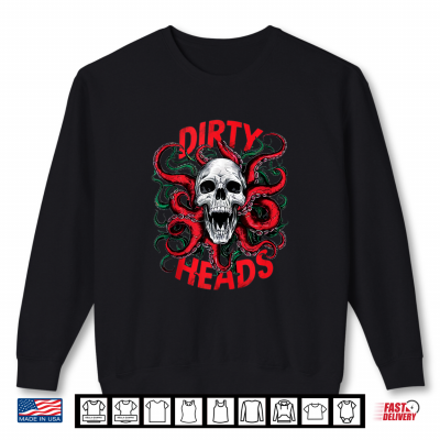 Sweatshirt Vintage Dirty Skull Octopus Head Halloween Y2K Goth Grunge Shirt