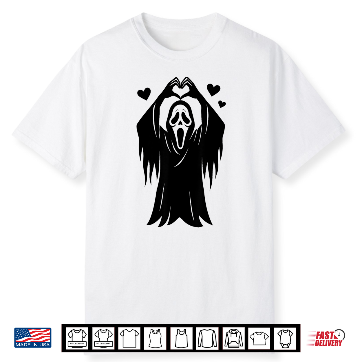 Creepy Horror Ghost Heart Hands Happy Halloween Shirt Creepy Horror Ghost Heart Hands Happy Halloween Shirt