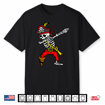 Dabbing Skeleton Pirate Halloween Dab Costume Shirt