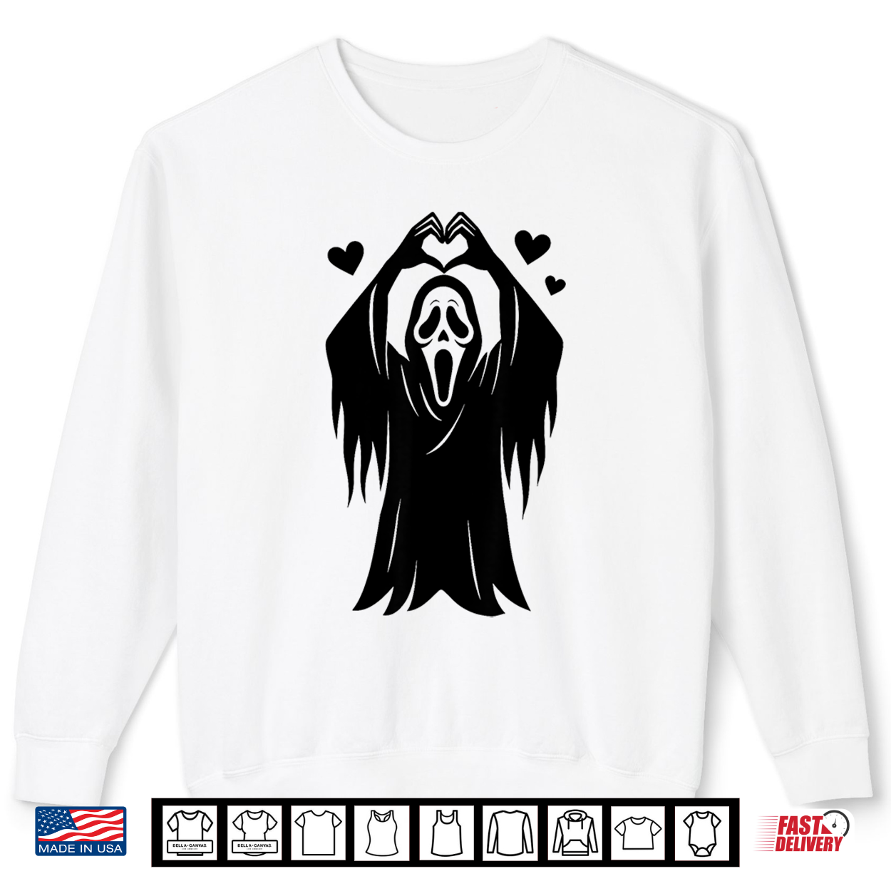Creepy Horror Ghost Heart Hands Happy Halloween Shirt Creepy Horror Ghost Heart Hands Happy Halloween Shirt