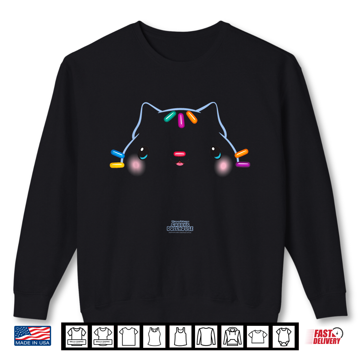 Dreamworks Gabbys Dollhouse Cakey Cat Big Face Halloween Shirt Dreamworks Gabbys Dollhouse Cakey Cat Big Face Halloween Shirt
