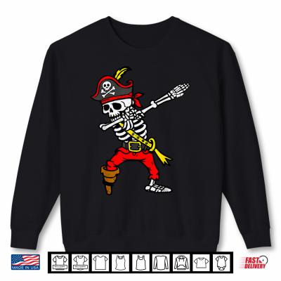 Sweatshirt Dabbing Skeleton Pirate Halloween Dab Costume Shirt