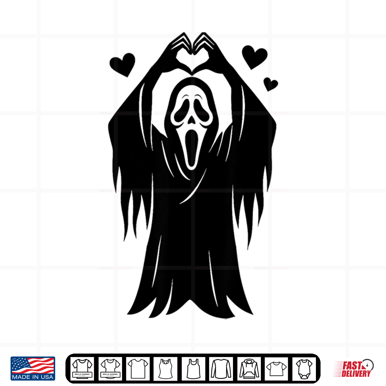 Creepy Horror Ghost Heart Hands Happy Halloween Shirt Creepy Horror Ghost Heart Hands Happy Halloween Shirt