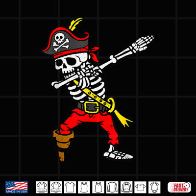Design Dabbing Skeleton Pirate Halloween Dab Costume Shirt