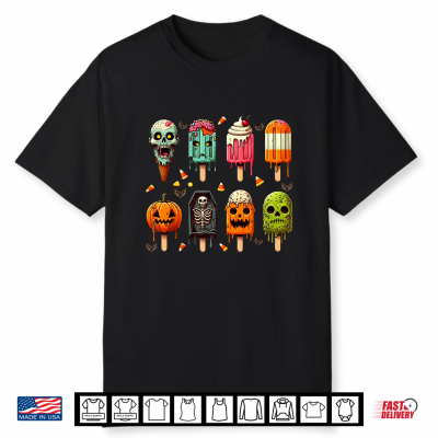 Funny Popsicle Summer Horror Halloween Ice Cream Summerween Shirt