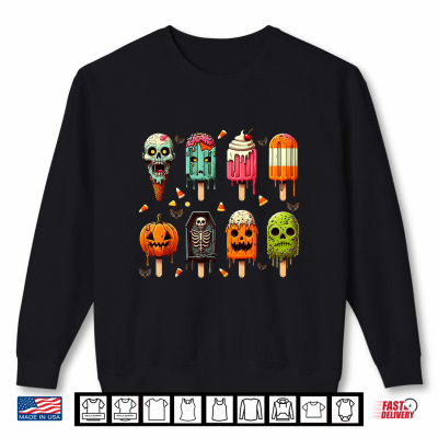 Sweatshirt Funny Popsicle Summer Horror Halloween Ice Cream Summerween Shirt
