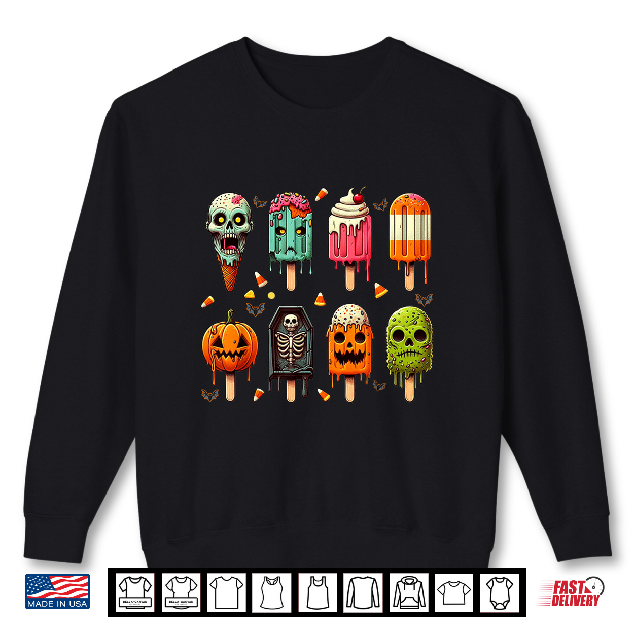 Funny Popsicle Summer Horror Halloween Ice Cream Summerween Shirt