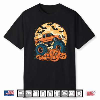 Ghost Truck Moon Pumpkin Halloween Shirt