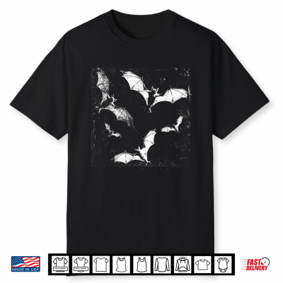Bats Vampire Horror Spooky Art Halloween Goth Alt Aesthetic Shirt