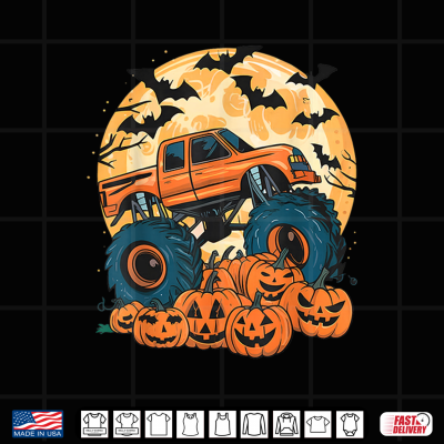 Ghost Truck Moon Pumpkin Halloween Shirt 4 Design Ghost Truck Moon Pumpkin Halloween Shirt