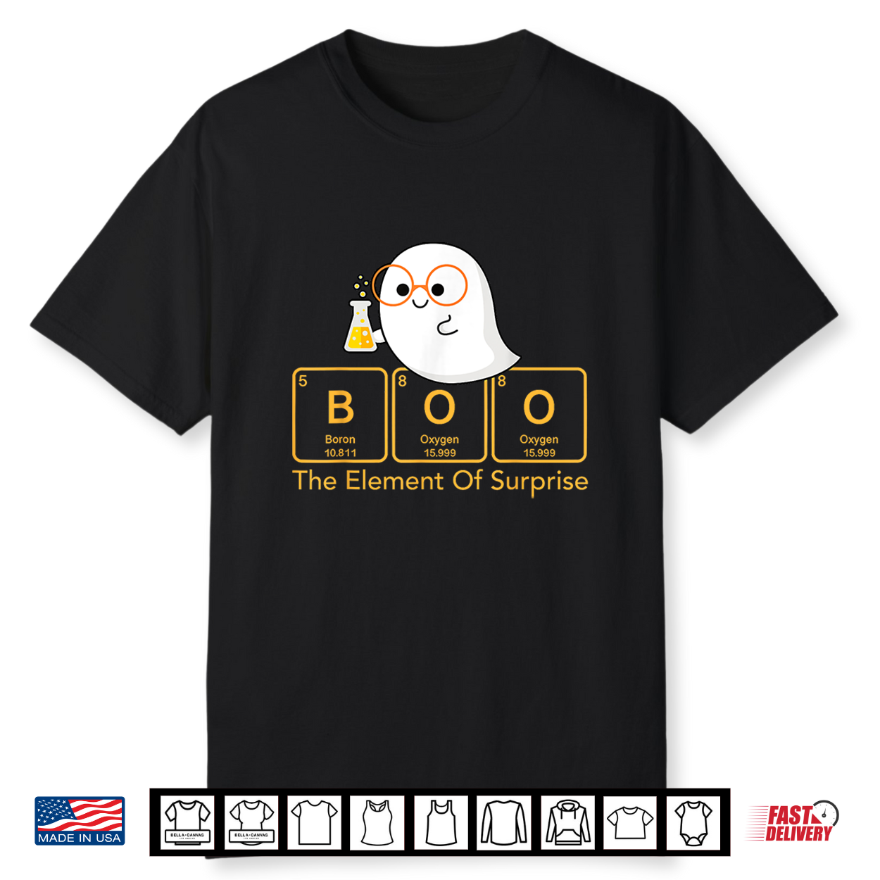Chemistry Boo The Element Of Surprise Cute Chemist Halloween Shirt
