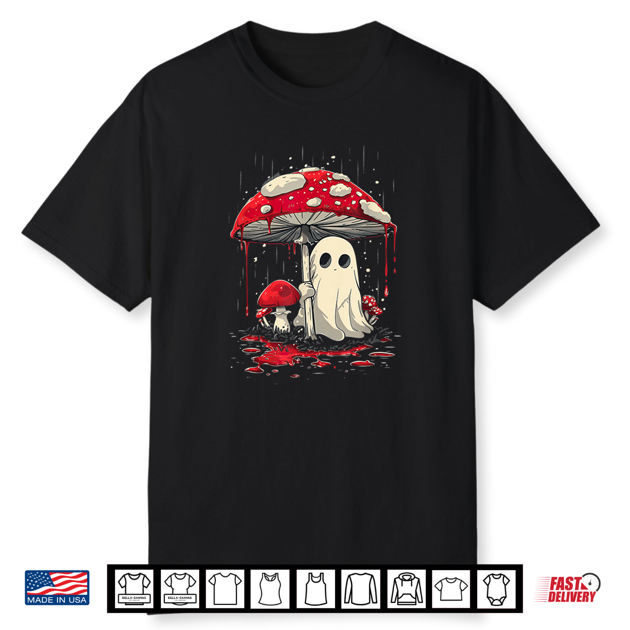Cottagecore Halloween Ghost Mushroom Spooky Shirt