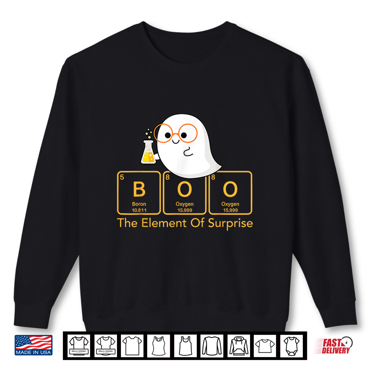 Chemistry Boo The Element Of Surprise Cute Chemist Halloween Shirt