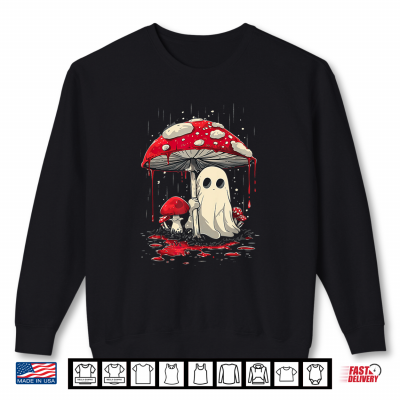 Sweatshirt Cottagecore Halloween Ghost Mushroom Spooky Shirt