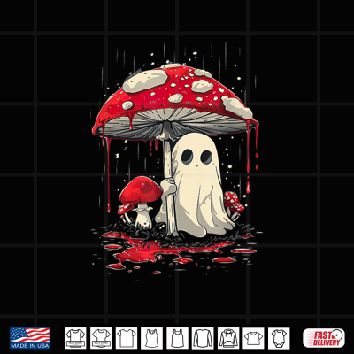 Design Cottagecore Halloween Ghost Mushroom Spooky Shirt
