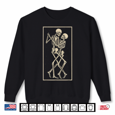 Sweatshirt Dancing Skeleton Couple Romantic Gothic Halloween Design Shirt
