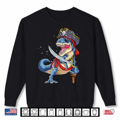 Dinosaur T Rex Pirate Jolly Roger Halloween Shirt 2 Sweatshirt Dinosaur T Rex Pirate Jolly Roger Halloween Shirt