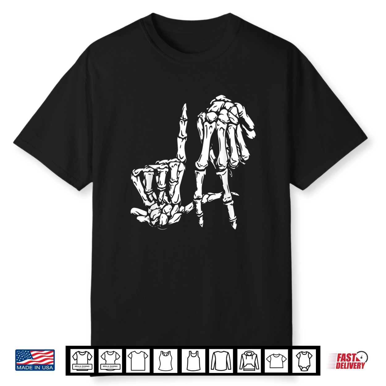 La Hand Sign Lazy Diy Halloween Costume Skeleton Los Angeles Shirt