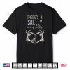 Funny Skeleton There’S Skelly In My Belly Pregnant Halloween Shirt