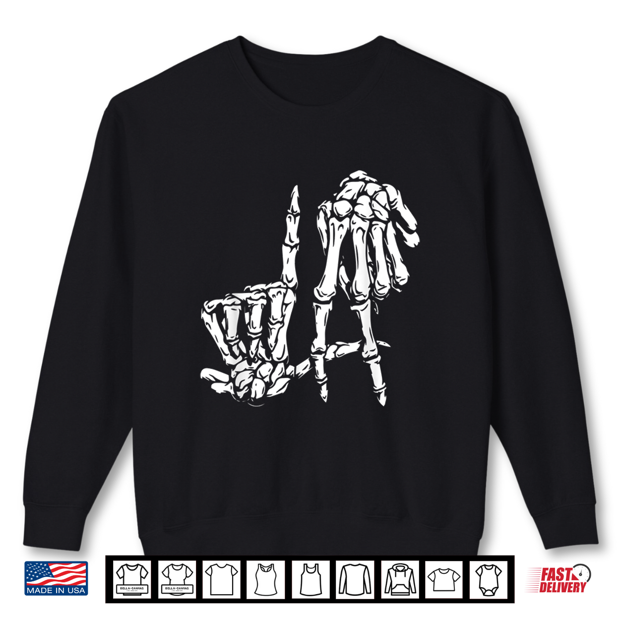 La Hand Sign Lazy Diy Halloween Costume Skeleton Los Angeles Shirt