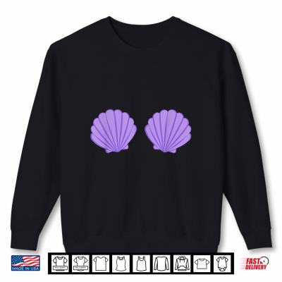 Sweatshirt Mermaid Purple Seashell Bra Shirt