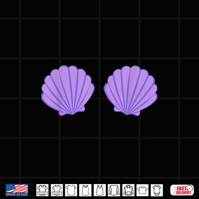 Design Mermaid Purple Seashell Bra Shirt