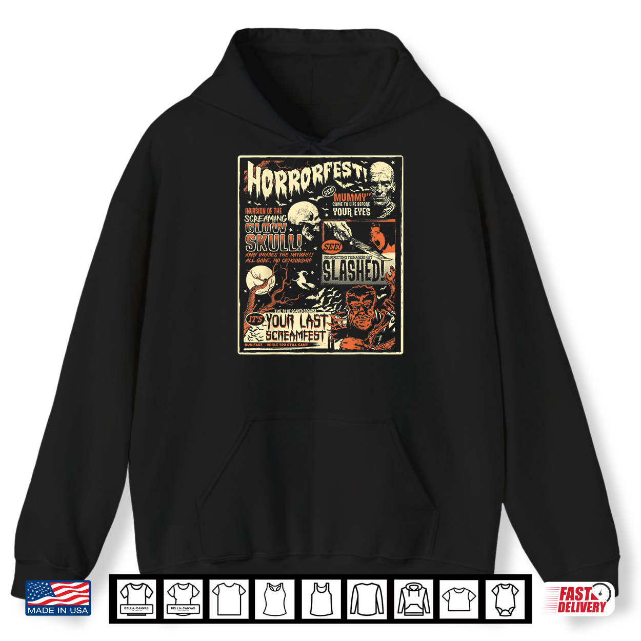 Horrorfest Movie Poster Terror Old Time Halloween Shirt Horrorfest Movie Poster Terror Old Time Halloween Shirt