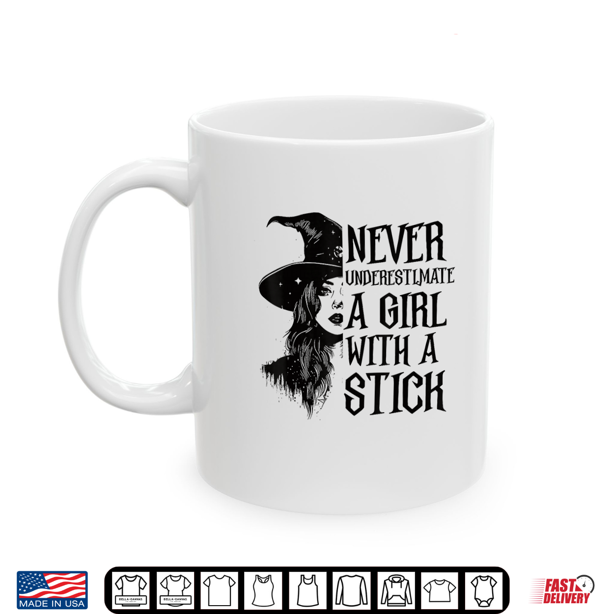 Never Underestimate A Girl With A Stick Witch Halloween Shirt Never Underestimate A Girl With A Stick Witch Halloween Shirt