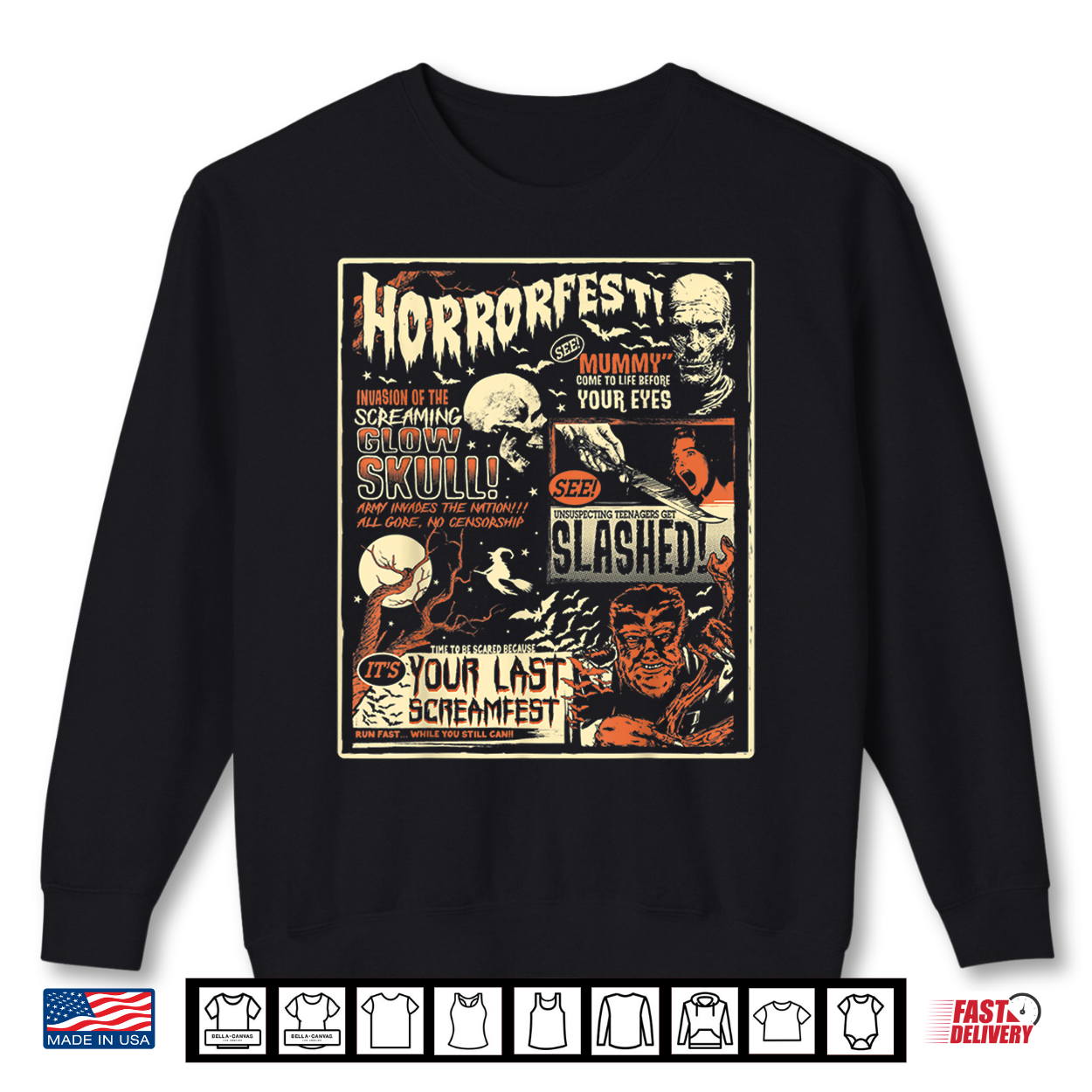 Horrorfest Movie Poster Terror Old Time Halloween Shirt Horrorfest Movie Poster Terror Old Time Halloween Shirt