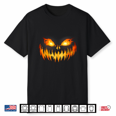 Scary Spooky Jack O Lantern Face Pumpkin Halloween Shirt