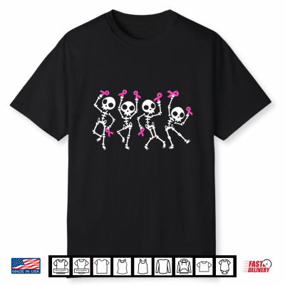 Pink Ribbon Breast Cancer Awareness Skeleton Shirt