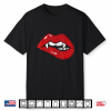 Retro Dracula Vampire Red Lips Teeth Bite Halloween Costume Shirt