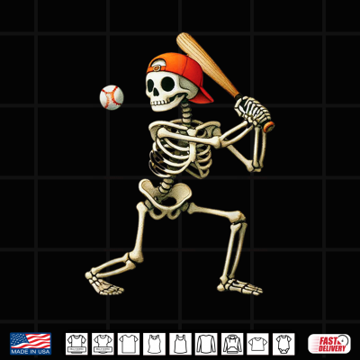 Design Skeleton Baseball Halloween Costume Shirt