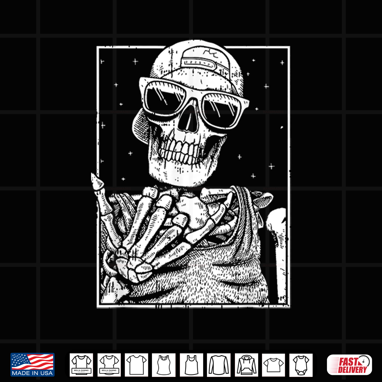Skeleton Rock Hand Halloween Costume Cool Rock Music Rocker Shirt