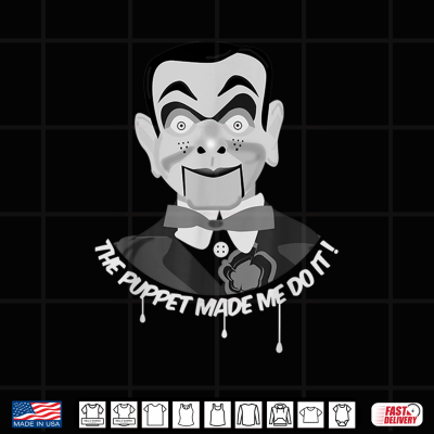 Design THE PUPPET MADE ME DO IT Ventriloquist Dummy Funny Halloween Shirt
