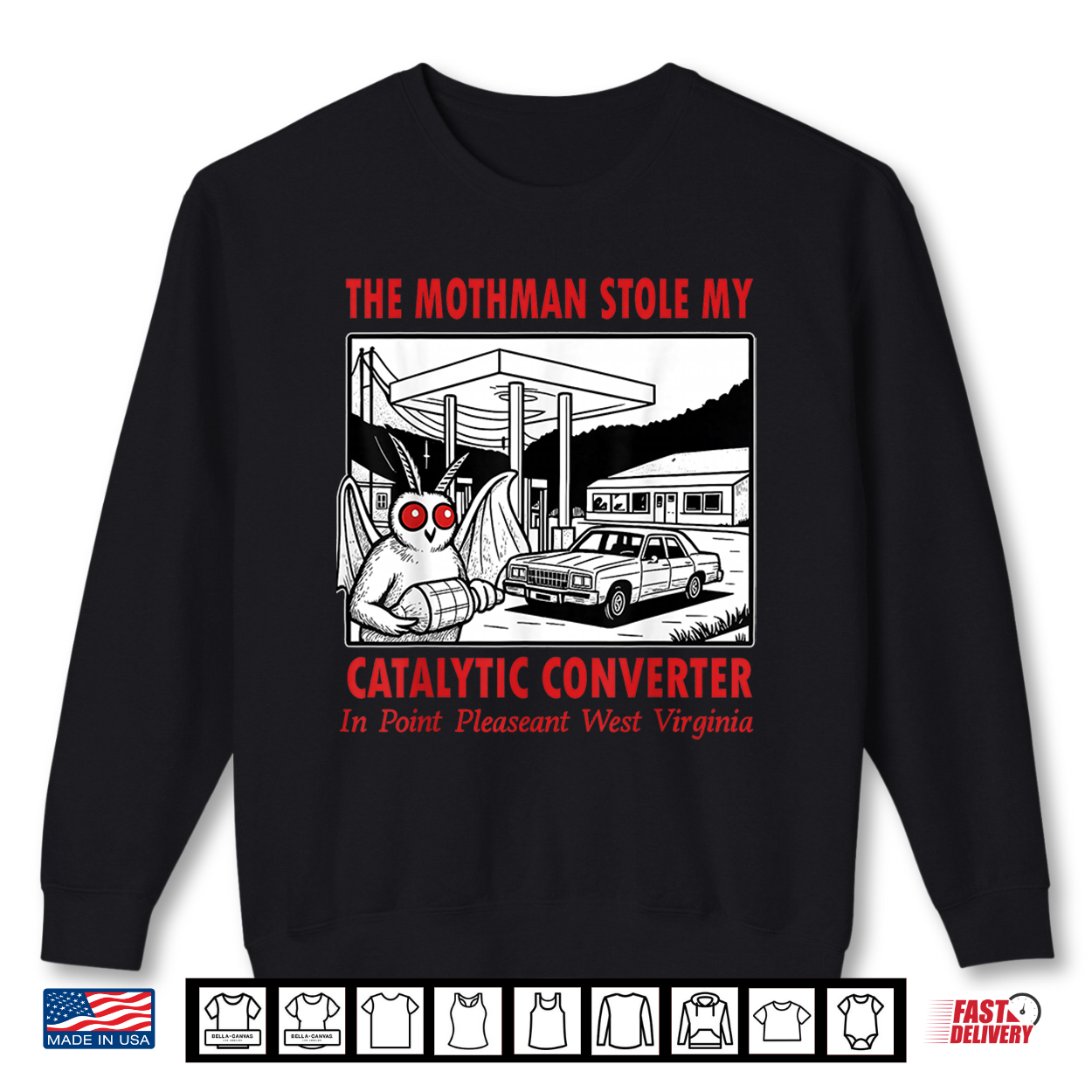 The Mothman Stole My Catalytic Converter Retro Funny Spooky Shirt The Mothman Stole My Catalytic Converter Retro Funny Spooky Shirt