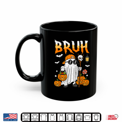 Mug Bruh Ghost Candy Pumpkin Halloween Costume Shirt