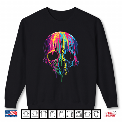 Sweatshirt Colorful Melting Skull Art Halloween Shirt