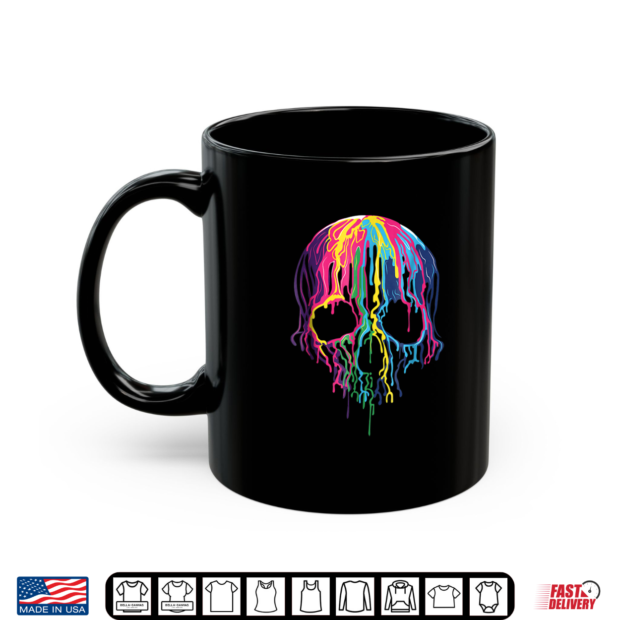 Colorful Melting Skull Art Halloween Shirt