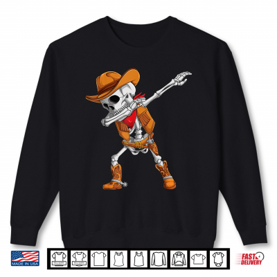 Sweatshirt Dabbing Skeleton Cowboy Halloween Costume Shirt