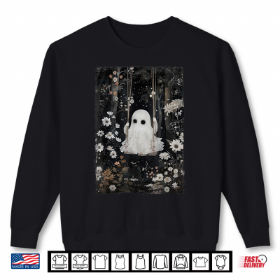 Sweatshirt Cottagecore Ghost Swing Floral Aesthetic Halloween Spooky Shirt