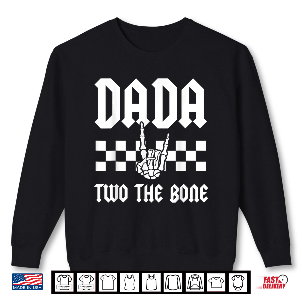 Dada Two The Bone Skeleton Hand 2Nd Birthday Shirt