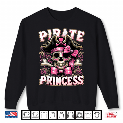 Sweatshirt Funny Halloween Costume Pirate Princess Coquette Bow Shirt