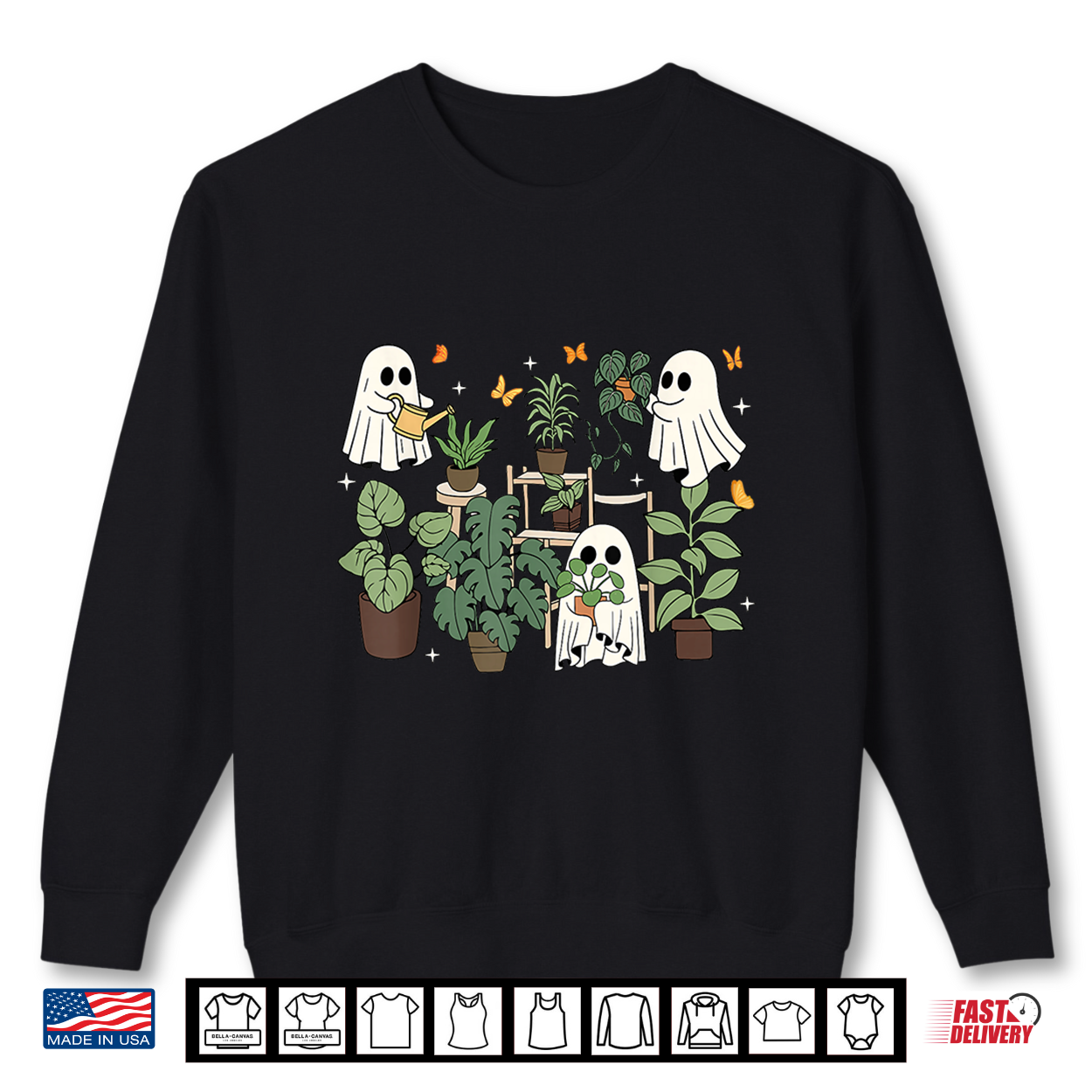 Ghost Plant Lady Retro Halloween Plants Spooky Mom Shirt