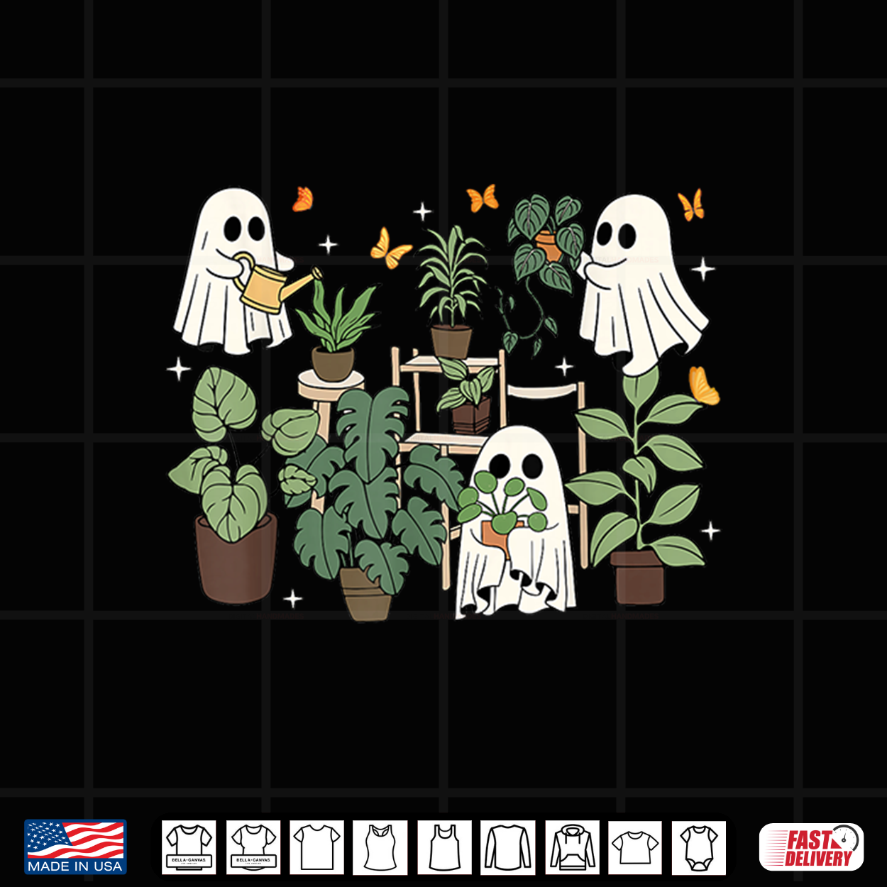 Ghost Plant Lady Retro Halloween Plants Spooky Mom Shirt