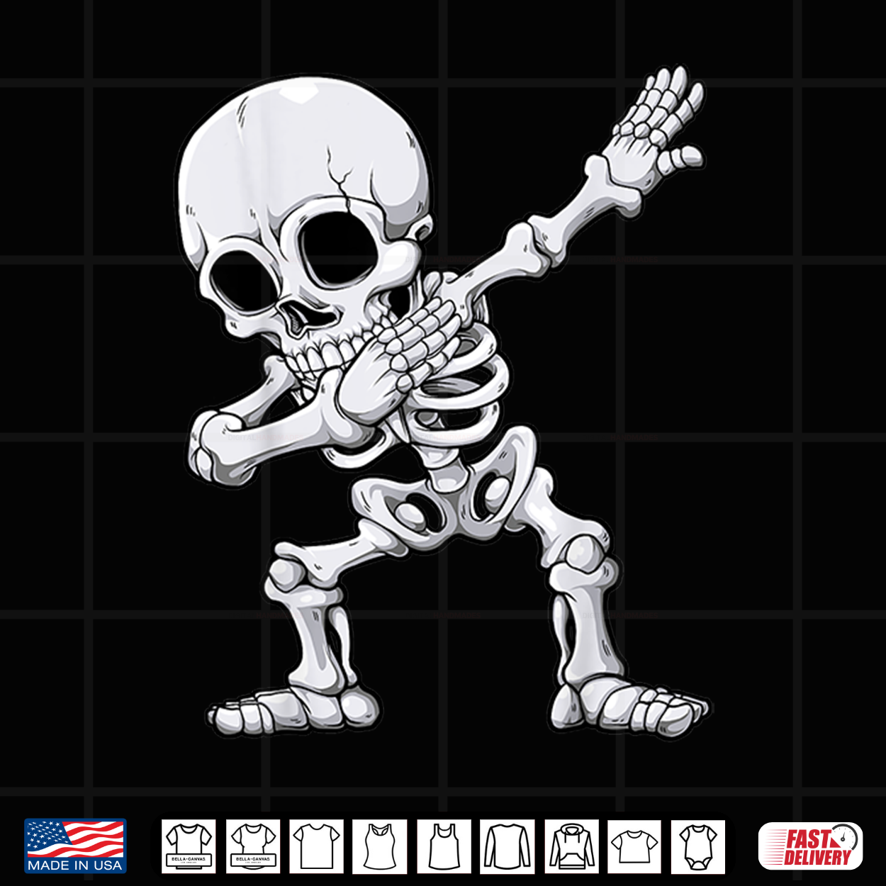 Halloween Dabbing Skeleton Skull Rib Cage Dab Dance Shirt